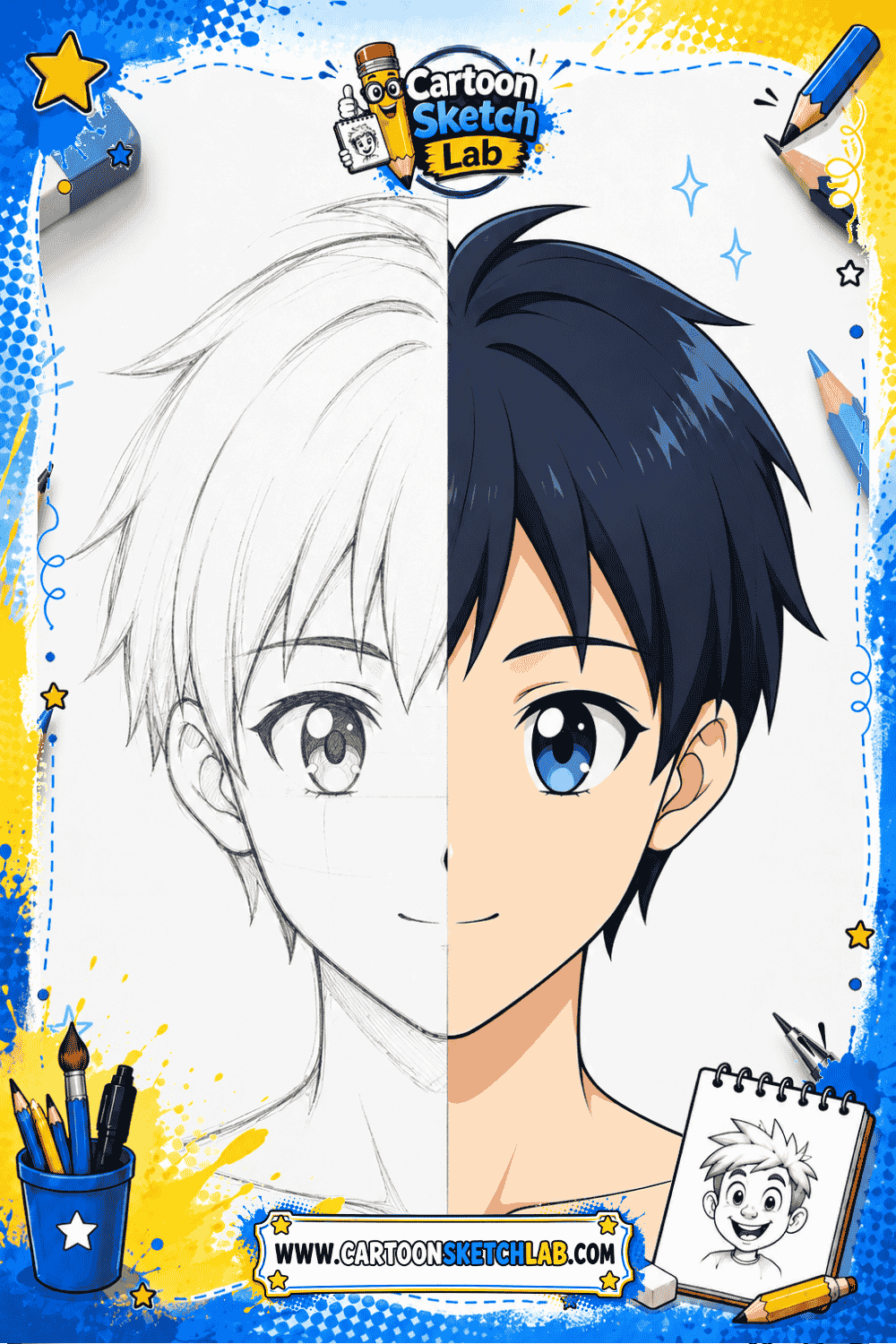 How to Draw an Anime Face Step by Step preview